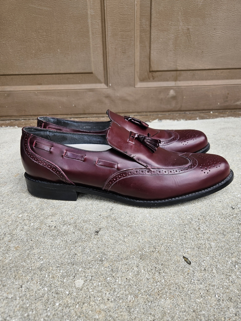 Stuart McGuire Men's Burgundy Oxford Brogue Tasseled Loafer Dress Shoes Size 14